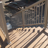 A few steps from the yard